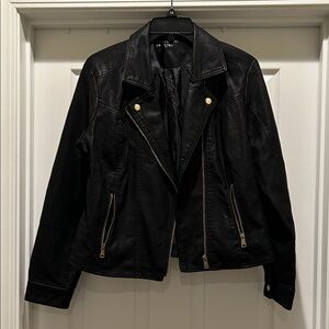 Black Faux Leather Quality Moto Jacket